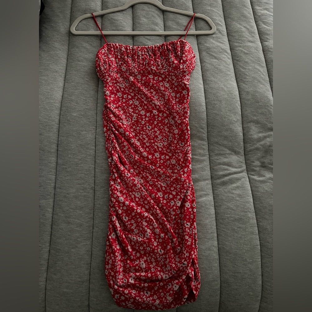 Hello Molly red mini floral dress, bodycon